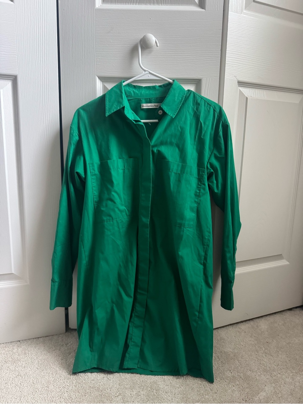 Abercrombie & Fitch Green Button-Up Dress
